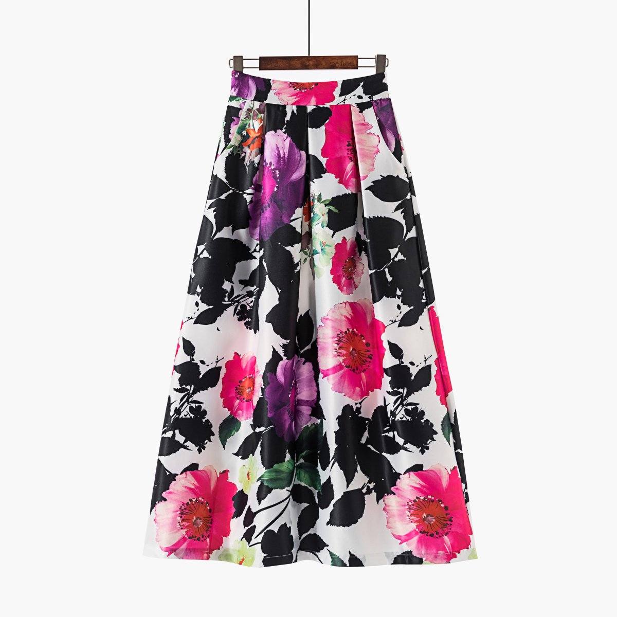 Printed Extra Long Skirt | Floral Skirt | Maxi Skirt | Le Tresor